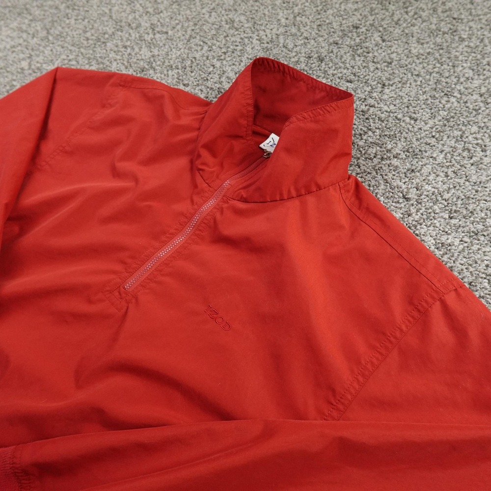 VTG IZOD Jacket Mens M Red 1/4 Zip Pullover Windbreaker Golf Bomber Coat 90s Y2K